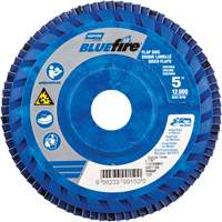 Disque &agrave; lamelles &agrave; grain grossier BlueFire, 5" x 7/8", Type 27, Grain 60, Alumine de zirconium NRZ Safety Inc.