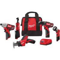 Ensemble 5 pi&egrave;ces doutil combin&eacute; sans fil Redlithium M12, Lithium-ion, 12 V NRZ Safety Inc.
