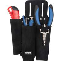 Lineman's Tool Pouch, Multiple Tool Holder, Leather, 3 Pockets NRZ Safety Inc.