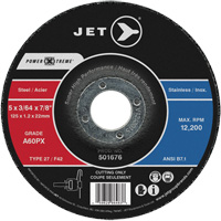 Meule &agrave; tronçonner Power-Xtreme A60PX, 5" x 3/64", Arbre de 7/8", Type 27, 12 200 Tr/min NRZ Safety Inc.