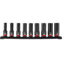Shockwave Impact Duty Metric 6 Point Socket Set, 9 Pcs, Impact, 1/2" Drive Size, Deep NRZ Safety Inc.