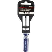 Tournevis Philips bleu transparent avec bandes, #0, Prise Plastique NRZ Safety Inc.