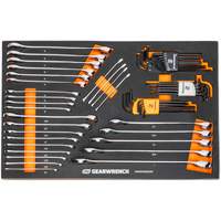 Jeu de cl&eacute;s mixtes et hex &agrave; 6 pans dans un plateau de rangement en mousse NRZ Safety Inc.