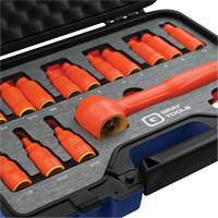 3/8" Drive SAE & Metric Hex Bit Insulated Socket and Attachment Set, 1000 V, 16 Pcs NRZ Safety Inc.