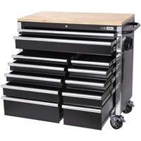 HDRC4112 HD Series Roller Cabinet, 12 Drawers, 41" W x 21" D x 40-3/10" H, Black NRZ Safety Inc.