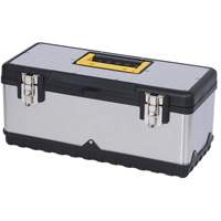 Coffre &agrave; outils portatif en acier inoxydable JPSTB-20, 9-63/100" P x 20" la x 8-7/8" h, Noir/Argent NRZ Safety Inc.