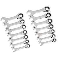 72-Tooth 12 Point Stubby Wrench Set, Ratcheting Combination, 14 Pieces, Imperial and Metric NRZ Safety Inc.