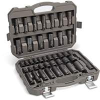 Jeu de douilles SAE/m&eacute;triques &agrave; 6 pans, 44 Mcx, Chocs, Prise de 1/2", Profond NRZ Safety Inc.