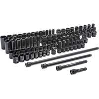 Jeu de douilles maîtresses SAE/m&eacute;triques &agrave; 6 pans, 80 Mcx, Chocs, Prise de 3/8", Profond NRZ Safety Inc.