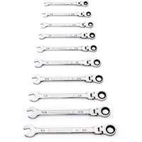 90-Tooth 12 Point SAE Wrench Set, Flex Head/Ratcheting Combination, 10 Pieces, Imperial NRZ Safety Inc.