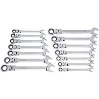 72-Tooth 12 Point Wrench Set, Flex Head/Ratcheting Combination, 14 Pieces, Imperial and Metric NRZ Safety Inc.
