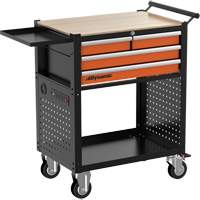 Chariot utilitaire, 4 tiroirs, Noir/Orange NRZ Safety Inc.