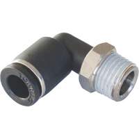 MAXFIT Push-to-Connect to Male NPT Elbow Adapter, 3/8" x 1/2" Dia., PBT Polymer NRZ Safety Inc.
