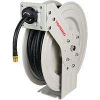 MAXREEL Single-Arm Automatic Rewind L Hose Reel with Rubber Hose, Air, 3/8" x 50', Single Hose, 250 PSI NRZ Safety Inc.