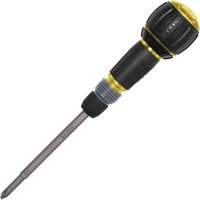 Ratcheting Fastbit Tru-Grip Screwdriver, Phillips & Slotted Bits, 8-1/2" L, Plastic/Cushion Grip Handle NRZ Safety Inc.