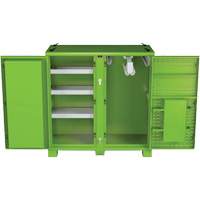 Armoire ventil&eacute;e pour le rangement d'&eacute;PI sur place, Acier, Vert lime haute visibilit&eacute; NRZ Safety Inc.