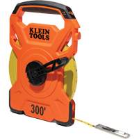 Open Reel Tape Measure with Single Hook and Carabiner, 1/2" x 300', 1/10" Graduations NRZ Safety Inc.
