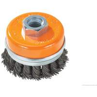 Knot-Twisted Wire Cup Brush with Ring, 4" Dia. x 5/8"-11 Arbor NRZ Safety Inc.