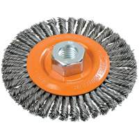 Brosse &agrave; fils nou&eacute;s pour cordons de soudure, Dia. 4-1/2", Fils 0,02", Arbre 5/8"-11, Acier NRZ Safety Inc.