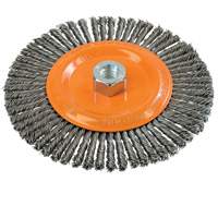Brosse &agrave; fils nou&eacute;s pour cordons de soudure, Dia. 6-7/8'', Fils 0,02", Arbre 5/8"-11, Acier NRZ Safety Inc.
