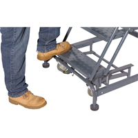 Weight Actuated Lockstep Rolling Ladders, 6 Steps, 24" Step Width, 60" Platform Height, Steel NRZ Safety Inc.