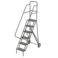 Steel Rolling Ladder, 6 Steps, 16" Step Width, 60" Platform Height, Steel NRZ Safety Inc.