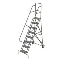 Steel Rolling Ladder, 8 Steps, 16" Step Width, 80" Platform Height, Steel NRZ Safety Inc.