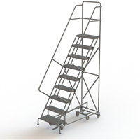 All Directional Rolling Ladder, 9 Steps, 24" Step Width, 90" Platform Height, Steel NRZ Safety Inc.