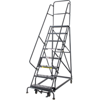 &eacute;chelles roulantes robustes, 8 marches, Largeur de la marche 24", Hauteur de la plateforme 80", Acier NRZ Safety Inc.