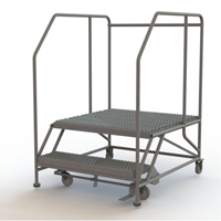 Plateforme de travail mobile, Acier, 2 Marches, 20" ha, 36" p, 36" Marche, Stri&eacute; NRZ Safety Inc.