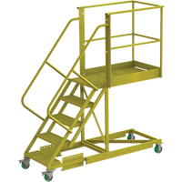 Cantilever Rolling Ladder, Supported, 5 Steps, 40" Platform Depth, 50" Platform Height NRZ Safety Inc.