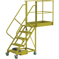 Cantilever Rolling Ladder, Unsupported, 5 Steps, 40" Platform Depth, 50" Platform Height NRZ Safety Inc.