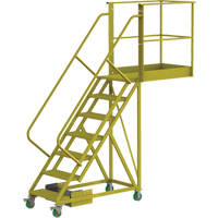 Cantilever Rolling Ladder, Unsupported, 7 Steps, 40" Platform Depth, 70" Platform Height NRZ Safety Inc.