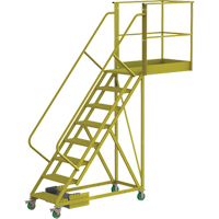 Cantilever Rolling Ladder, Unsupported, 8 Steps, 40" Platform Depth, 80" Platform Height NRZ Safety Inc.