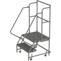 Deep Top Step Rolling Ladder, 2 Steps, 16" Step Width, 20" Platform Height, Steel NRZ Safety Inc.