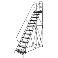 Deep Top Step Rolling Ladder, 7 Steps, 16" Step Width, 70" Platform Height, Steel NRZ Safety Inc.