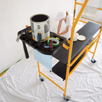 nsemble d'&eacute;chafaudage &agrave; montant de s&eacute;curit&eacute; & tablette pour outils de 4' Jobsite Series, Cadre Acier, 49-1/2" p x 57-3/4" h NRZ Safety Inc.