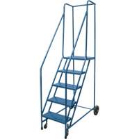 Escabeau roulant, 5 marches, Largeur de la marche 18", Hauteur de la plateforme 46", Acier NRZ Safety Inc.