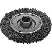 Disque m&eacute;tallique &agrave; fils torsad&eacute;s, Dia. 4", Fils 0,02", Arbre 5/8"-11, Acier inoxydable NRZ Safety Inc.