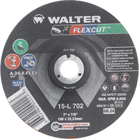 Meules &agrave; moyeu d&eacute;port&eacute; Flexcut, 7", 24 Grain, Oxyde d'aluminium, 7/8", 8600 Tr/min, Type 29 NRZ Safety Inc.