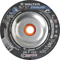 Meules &agrave; moyeu d&eacute;port&eacute; - Acier inoxydable type 27, 4-1/2" x 1/8", Arbre de 5/8"-11, Type 27S NRZ Safety Inc.