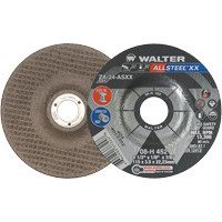 Depressed Centre Grinding Wheels - Allsteel XX, 4-1/2" x 1/8", 7/8" Arbor, Type 27, Zirconia Alumina, 13300 RPM NRZ Safety Inc.
