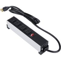 Indoor Brushed Aluminum Power Bar, 4 Outlet(s), 6' NRZ Safety Inc.