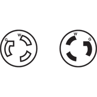 Prise mise &agrave; la terre verrouillable &agrave; deux bornes et trois fils, Nylon, 15 A, 250 V, L6-15P NRZ Safety Inc.