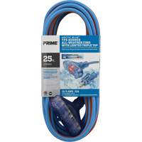Arctic Blue TPE-Rubber Extension Cord, All-Weather, SJEOW, 12/3 AWG, 15 A, 3 Outlet(s), 25' NRZ Safety Inc.