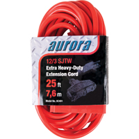 Vinyl Extension Cord, Outdoor, SJTW, 12/3 AWG, 15 A, 3 Outlet(s), 25' NRZ Safety Inc.