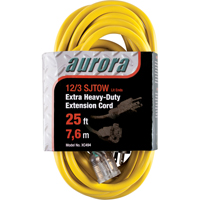 Vinyl Extension Cord with Light Indicator, Outdoor, SJTOW, 12/3 AWG, 15 A, 25' NRZ Safety Inc.