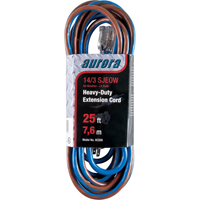 TPE-Rubber Extension Cord With Light Indicator, All-Weather, SJEOW, 14/3 AWG, 15 A, 25' NRZ Safety Inc.