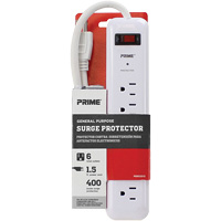 Surge Protector, 6 Outlets, 400 J, 1875 W, 2' Cord NRZ Safety Inc.