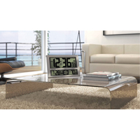 Jumbo Clock, Digital, Battery Operated, 16.5" W x 1.7" D x 11" H, Silver NRZ Safety Inc.